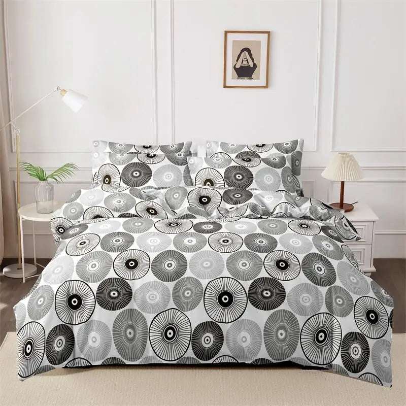 Set copripiumino singolo con 2 federe - Stile onde eleganti