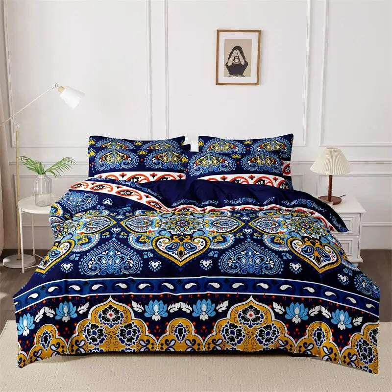 Set copripiumino singolo con 2 federe - Stile onde eleganti