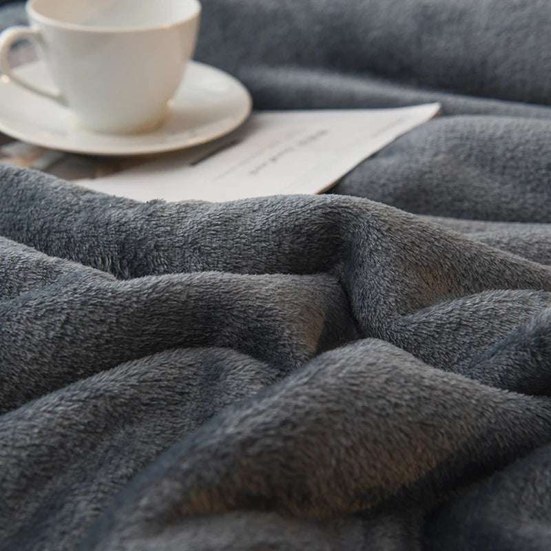 Plaid invernale doppio lato – Morbido effetto lana per letto