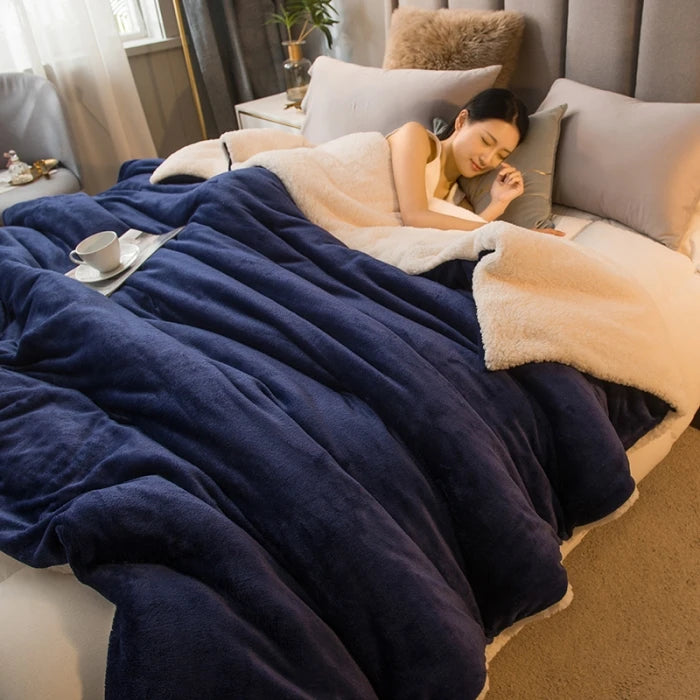 Plaid invernale doppio lato – Morbido effetto lana per letto - Interno Bello
