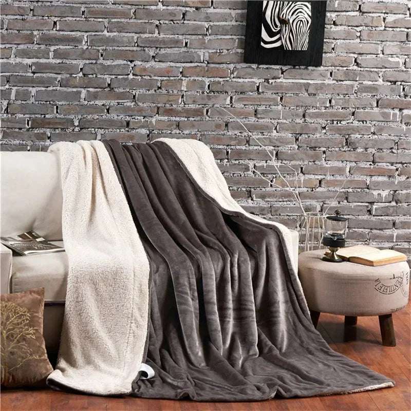 Plaid invernale doppio lato – Morbido effetto lana per letto