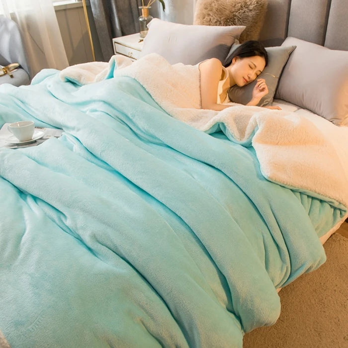 Plaid invernale doppio lato – Morbido effetto lana per letto - Interno Bello