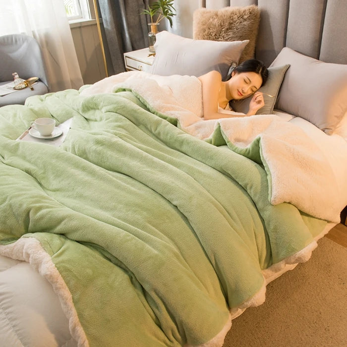 Plaid invernale doppio lato – Morbido effetto lana per letto - Interno Bello