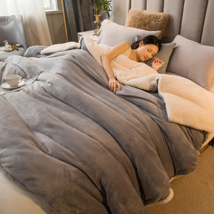 Plaid invernale doppio lato – Morbido effetto lana per letto - Interno Bello