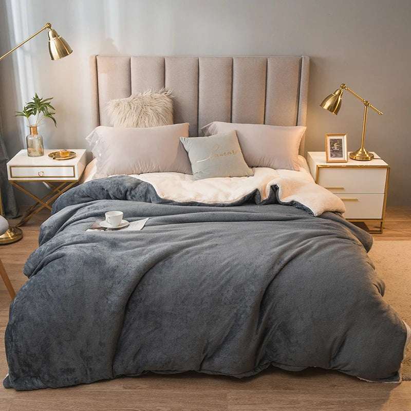 Plaid invernale doppio lato – Morbido effetto lana per letto