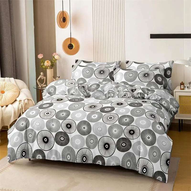 Set copripiumino singolo con 2 federe - Stile onde eleganti