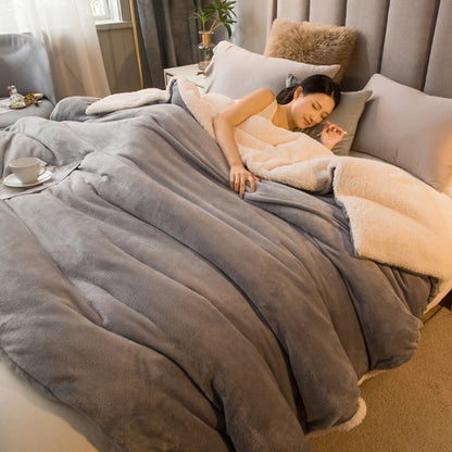 Plaid invernale doppio lato – Morbido effetto lana per letto - Interno Bello